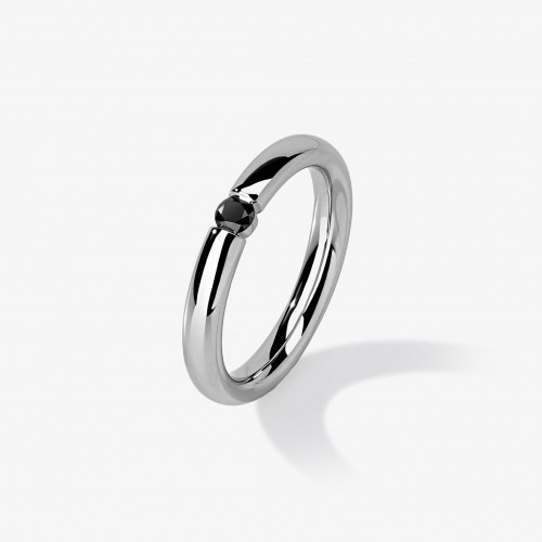 4022 | Помолвочное кольцо с черным бриллиантом 0.1 ct.