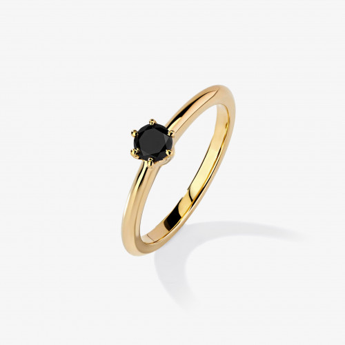 4048 | Помолвочное кольцо с черным бриллиантом 0.3 ct.