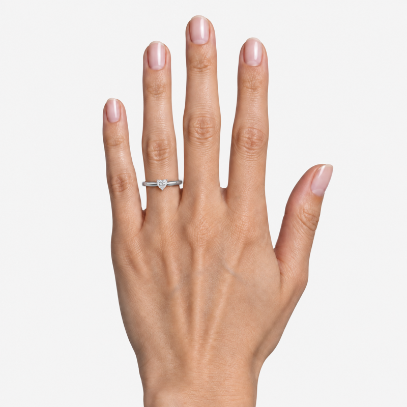 4071 | Помолвочное кольцо 0.3 ct. в огранке «Сердце»