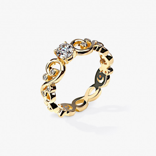 4146 | Дизайнерское кольцо 0.4 ct. со вставками бриллиантов