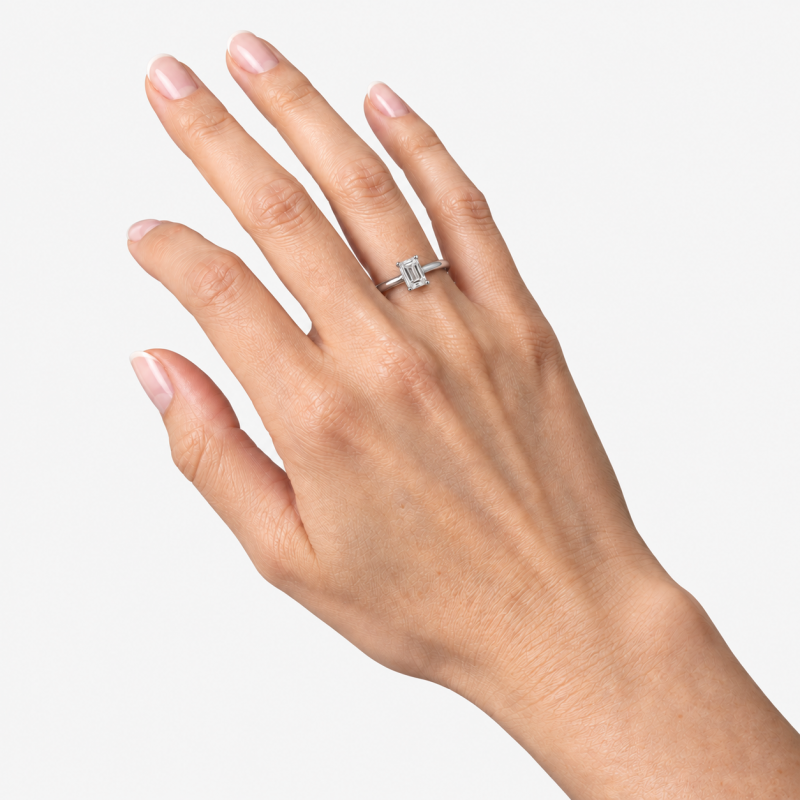 4263 | Кольцо с бриллиантом 0.5 ct. в огранке «Эмеральд»
