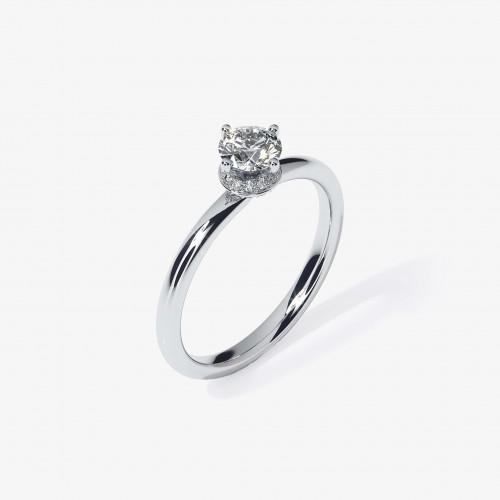 4322 | Помолвочное кольцо 0.5 ct. с россыпью бриллиантов
