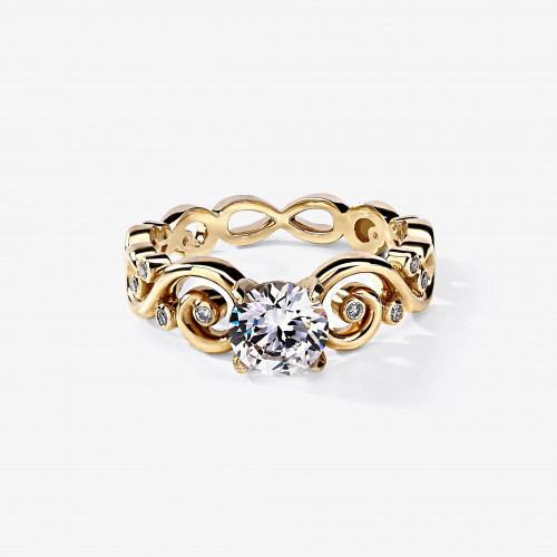 4346 | Дизайнерское кольцо 0.6 ct. со вставками бриллиантов