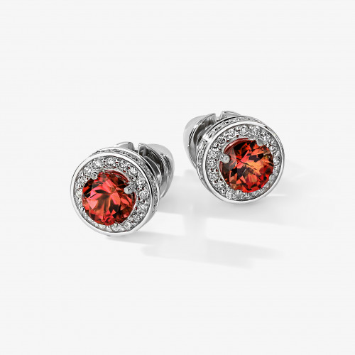 5349 | Пусеты с гранатом по 0.3 ct.