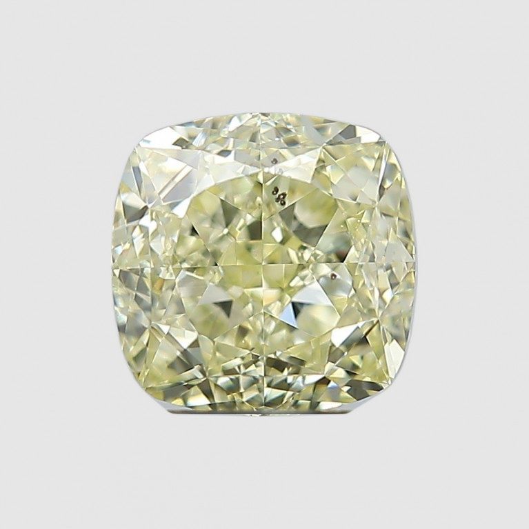 Жёлтый кушон 1,75 карата, Fancy Light Yellow SI1