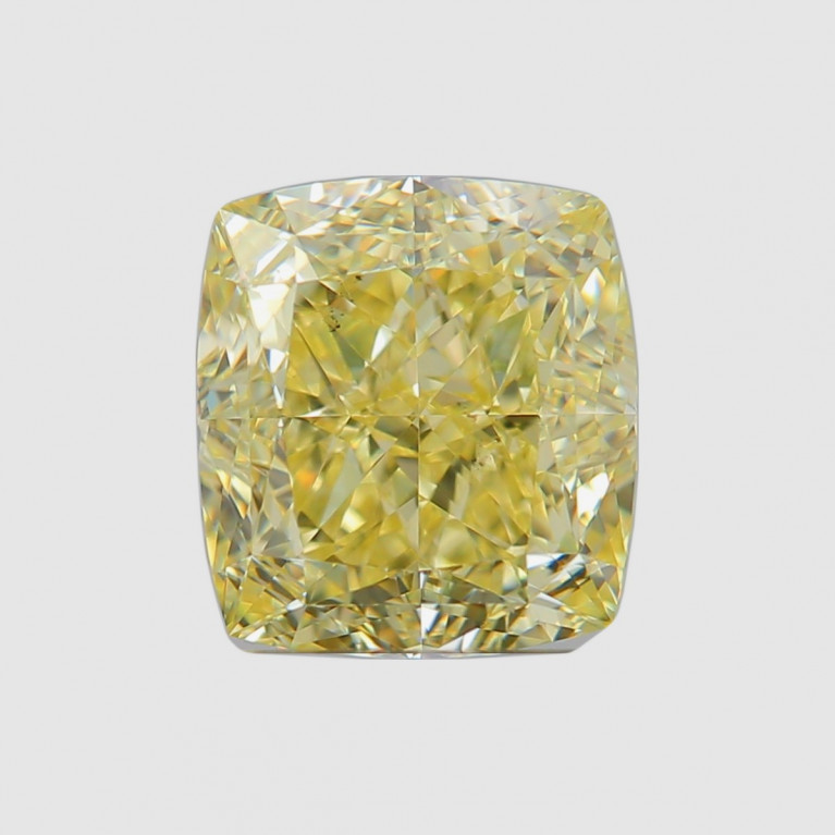 Жёлтый кушон 1,30 карата, Fancy Light Yellow SI1