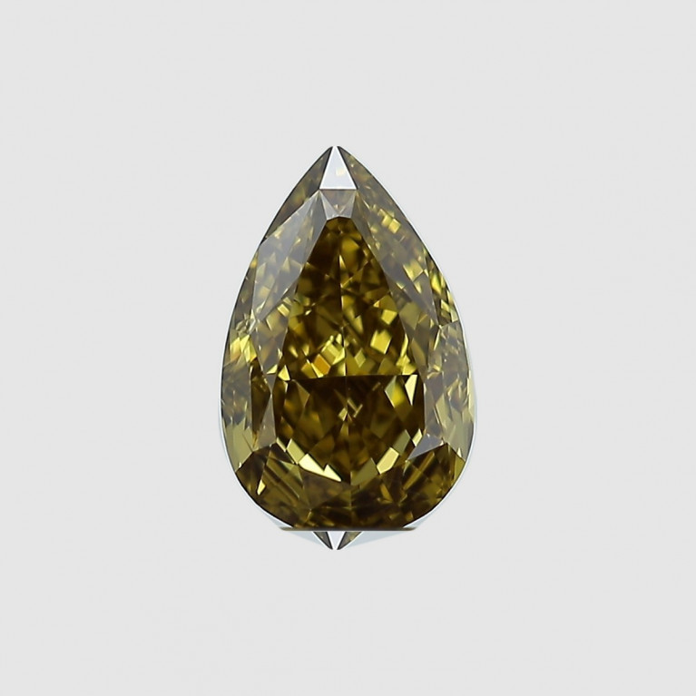 Жёлтая груша 1,01 карата, Fancy Dark Yellow VVS2